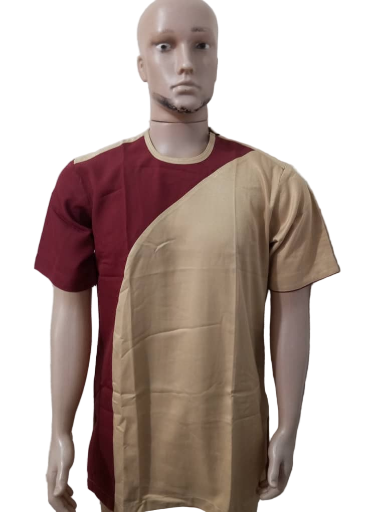 Affordable 2-Pieces Short Sleeve Senator Suit For Men, Carton and Ox blood | ENC55a