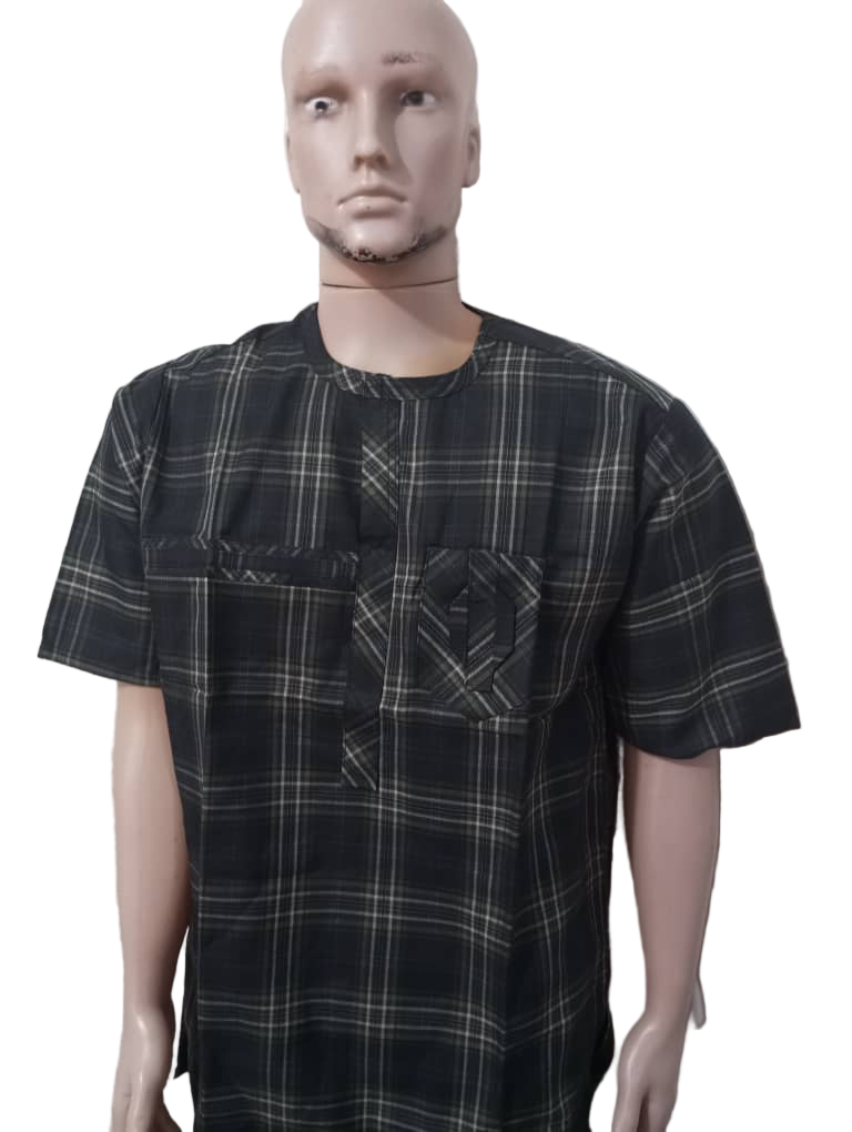 Fancy 2-pieces Short Sleeve Senator Suit For Men, Ash Design | ENC62a