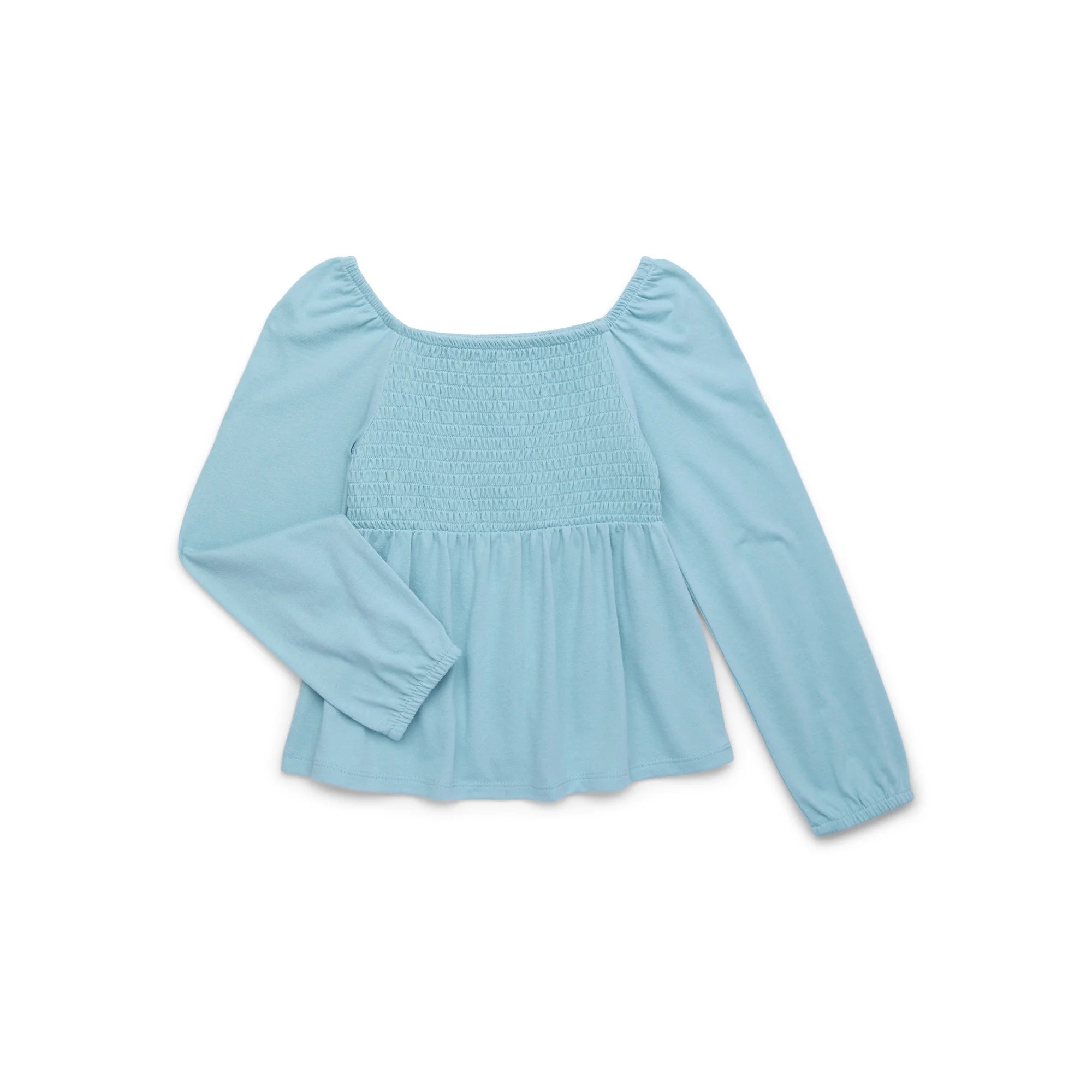 Wonder Nation Girls Long Sleeve Smocked Top Plus  |   WTWL1077XA
