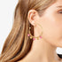 Time and Tru Women's Goldtone Hoops with Polished and Pink Heart Charm Drops  |   WTWL1096XA