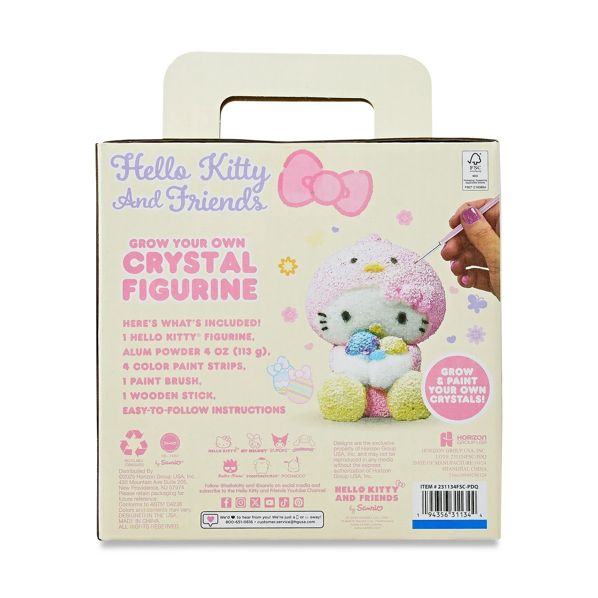 Hello Kitty Grow & Paint Your Own Crystals, The Perfect Easter Basket Stuffer  | WTWL908XA