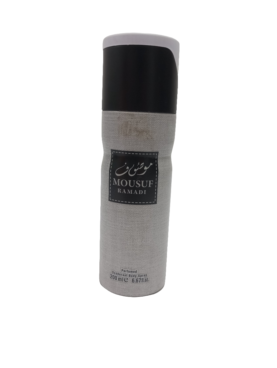 Mousuf Ramadi Perfume Deodorant Body Spray 200ML, Black| TNB7a