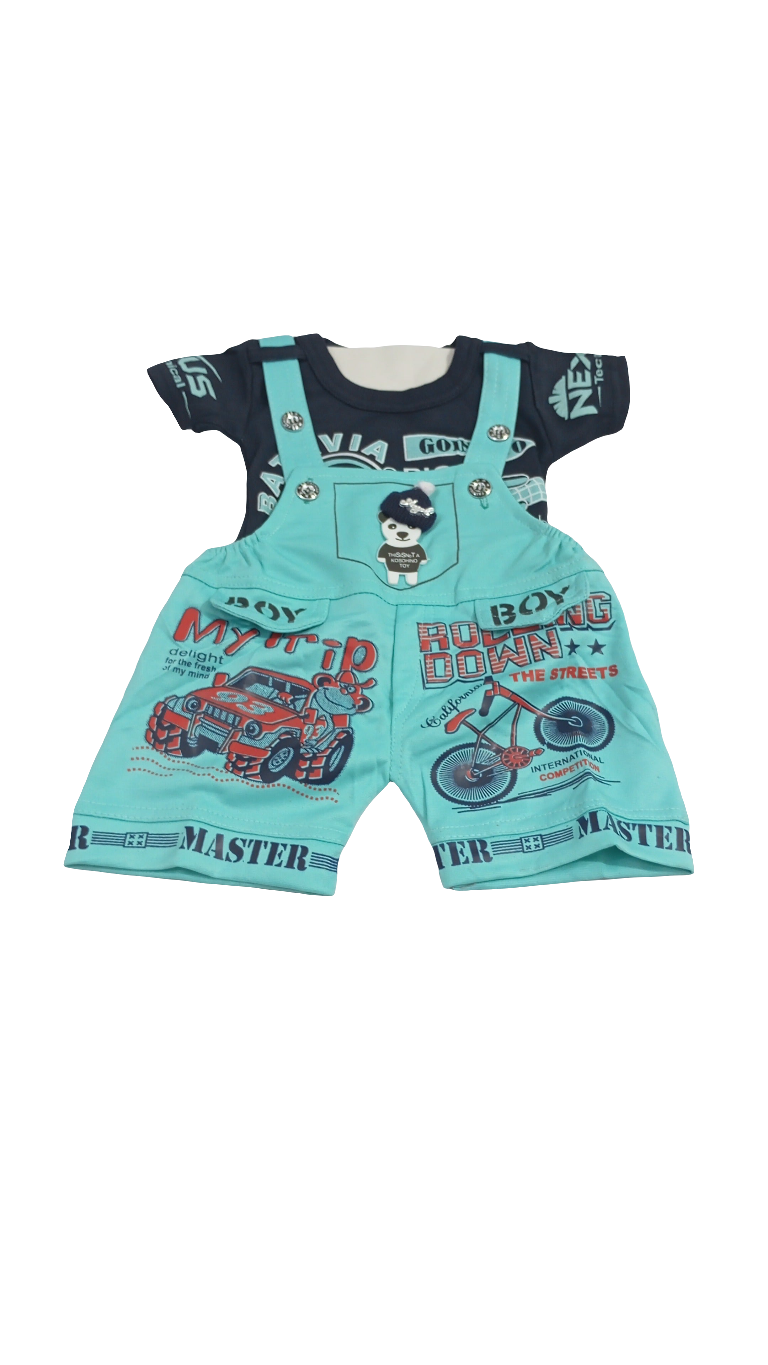 Up and Down Teddy Teddy Baby Wear, Blue and sea green| VBK10b