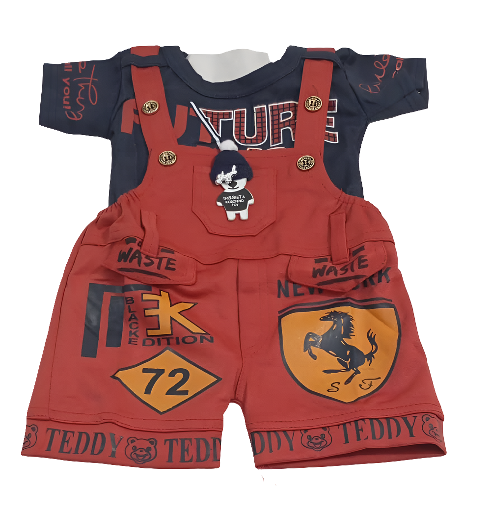 Up and Down Teddy Teddy Baby Wear, Blue and Red| VBK10a