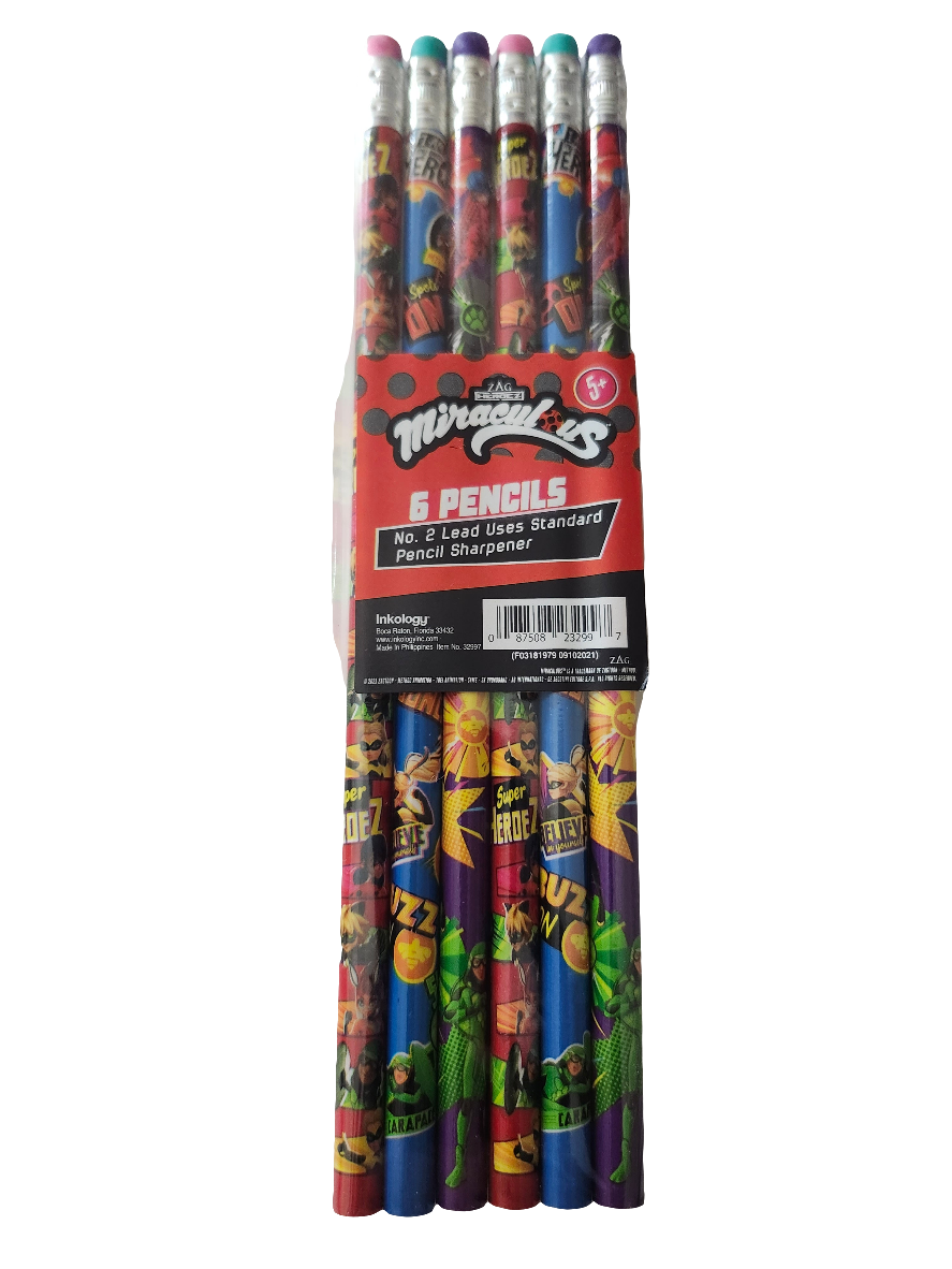 Zag Miraculous Heroez 6-Pack #2 Pencil (5+) | BTGT60XA