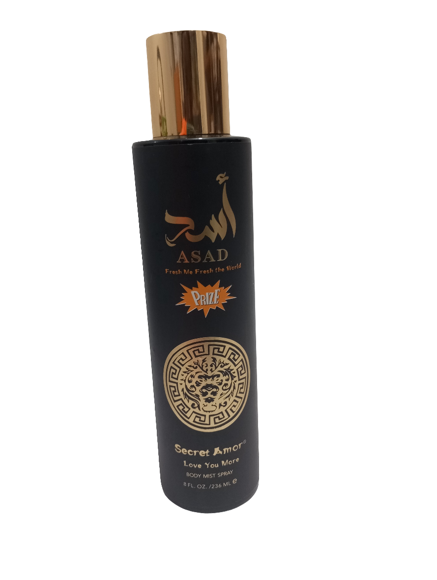 Secret Amor Asad Body Mist Spray 236ML, Black | TNB26b