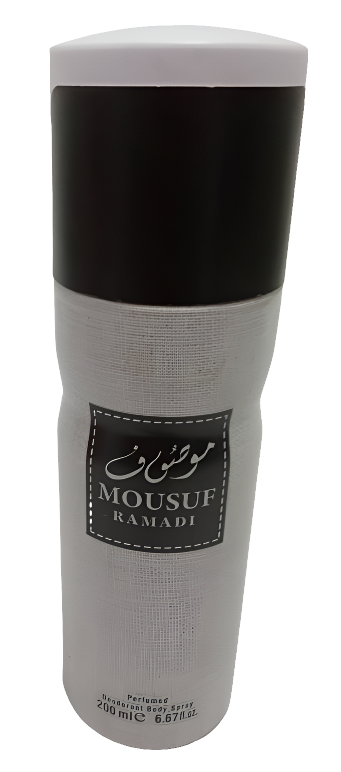 Mousuf Ramadi Perfume Deodorant Body Spray 200ML, Black| TNB7a