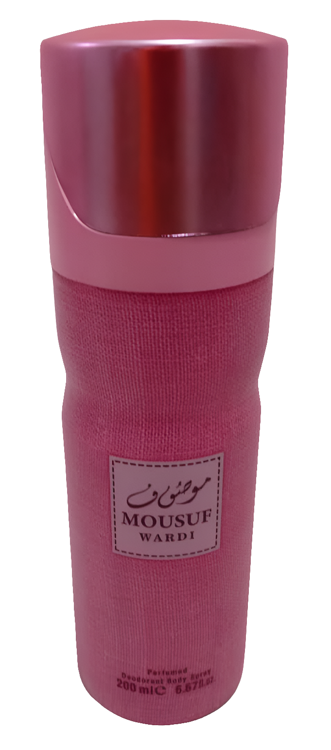 Mousuf Wardi Perfume Deodorant Body Spray 200ML, Pink | TNB7b