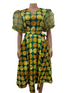 Beautiful Fashion Ladies Gown (Dress) for Ladies XL, Yellow & Green Mix Colour | GBN1a