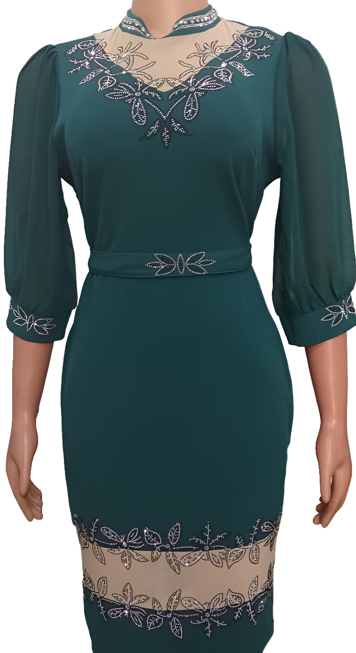 Best Selling Stone Gown (Dress) for Ladies 2XL, Green | MNE4a