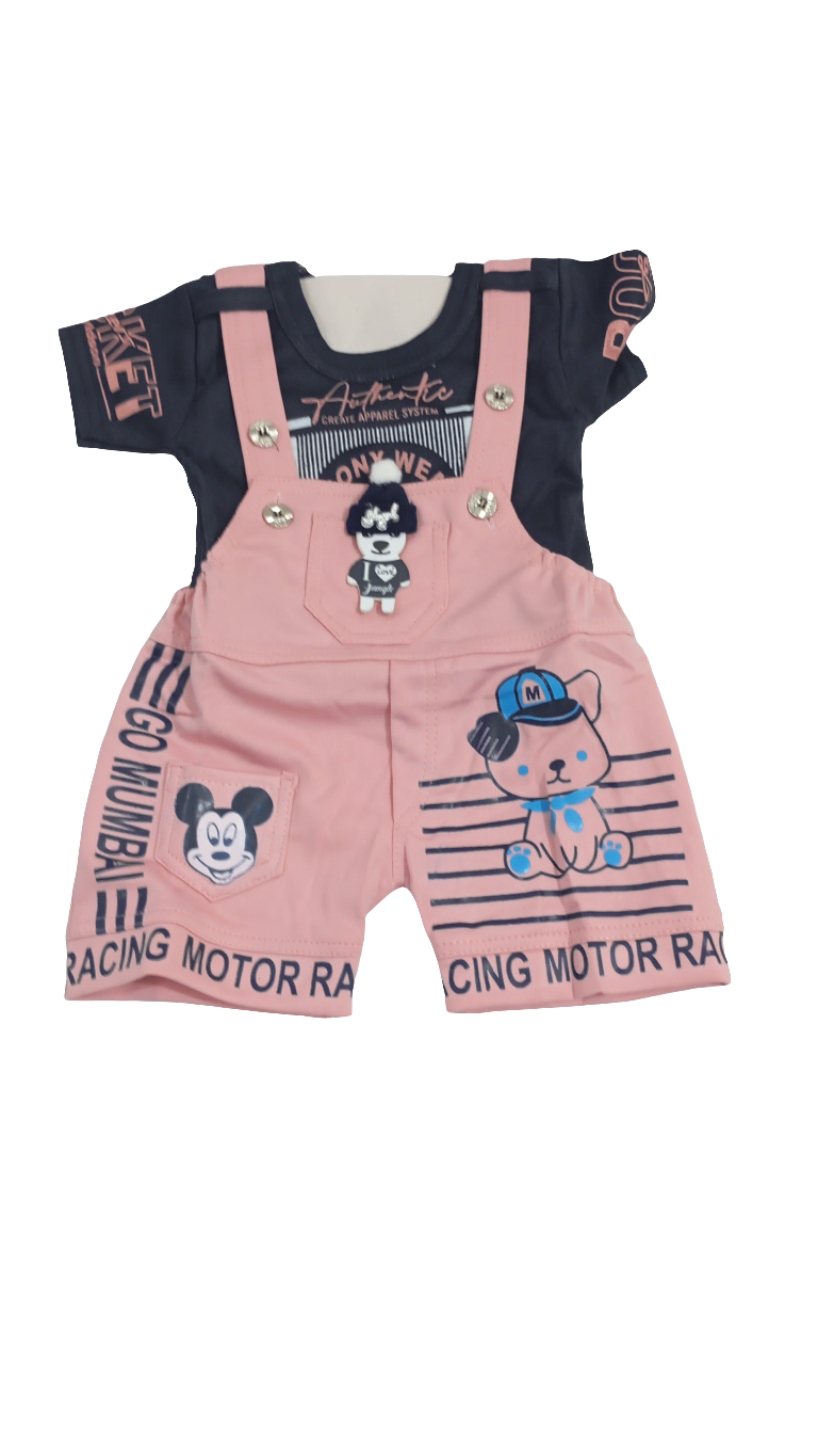 Up and Down Teddy Teddy Baby Wear, Blue and Peach| VBK10c