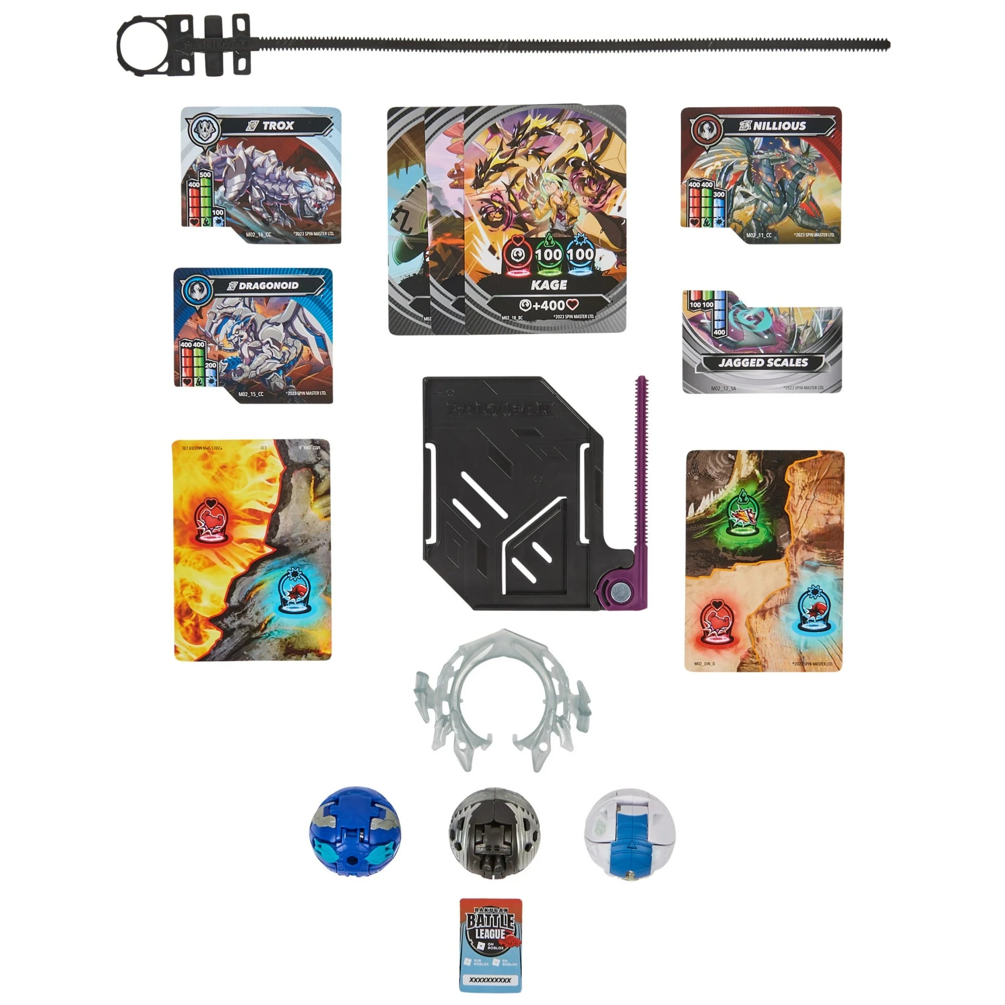 Bakugan Starter 3-Pack Spinning Action Figures, Special Attack Dragonoids, Hammerhead and Nillious |  WTWL868XA