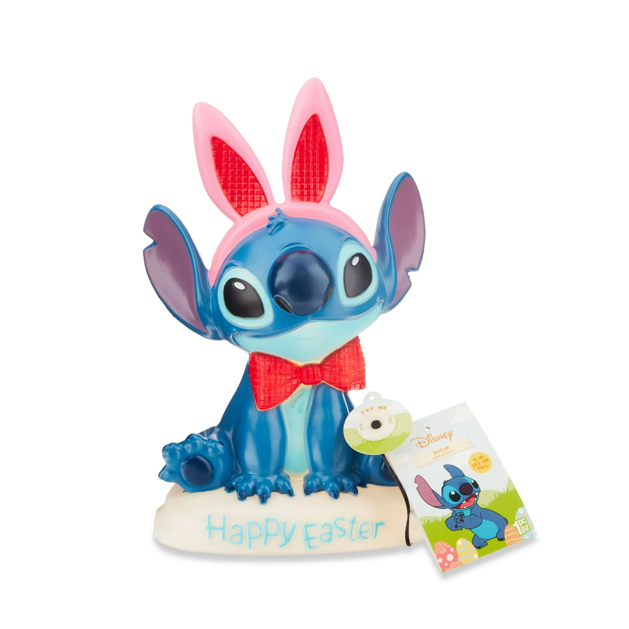 Easter Lighted Blow Mold Decor Stitch as Bunny with Bow 8.07 in x 4.72 in x 12.00 in 0.88 lb |  WTWL887XA