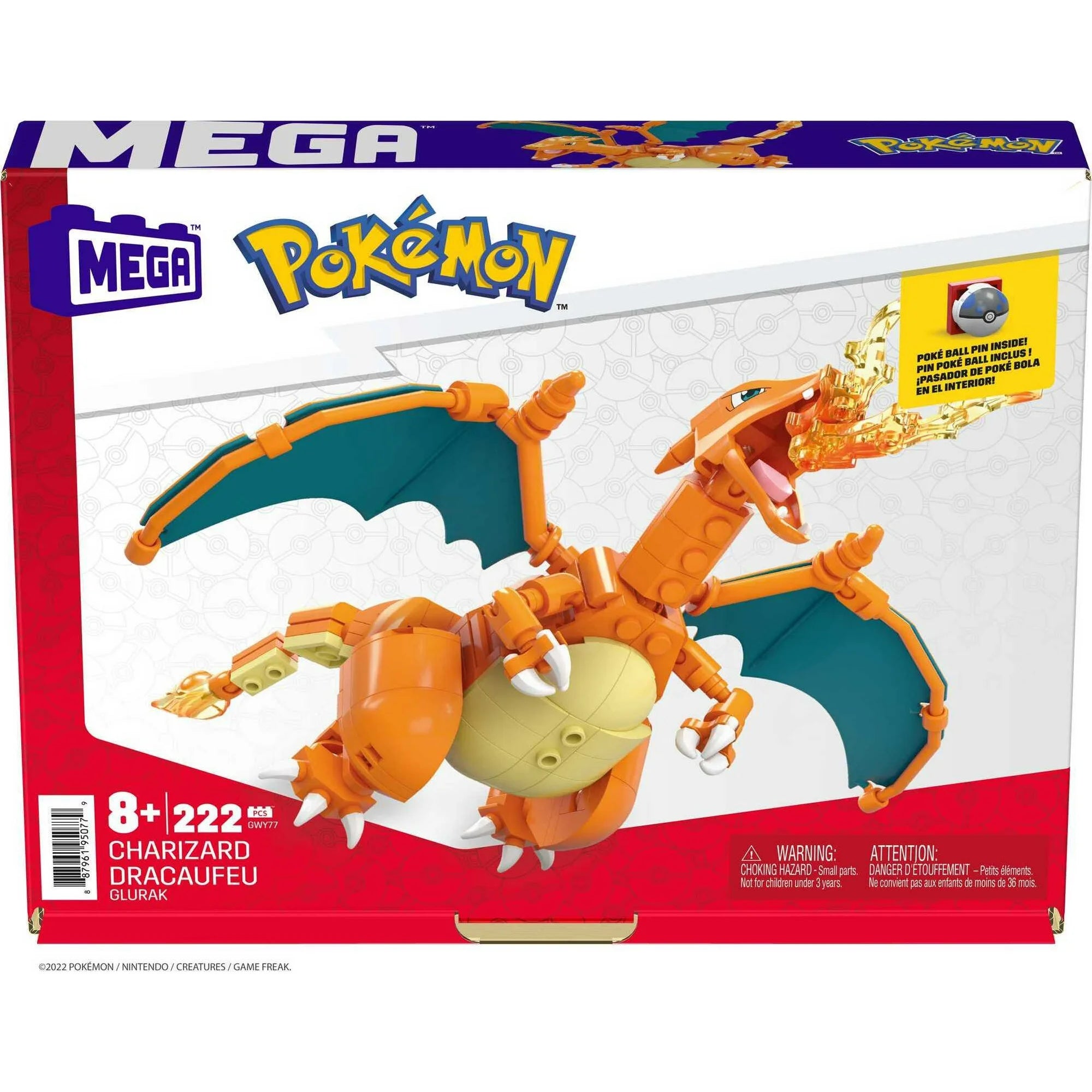 MEGA Pokemon Charizard Building Set (222 Pieces) with 1 Action Figure for Boys and Girls    |  WTWL925XA