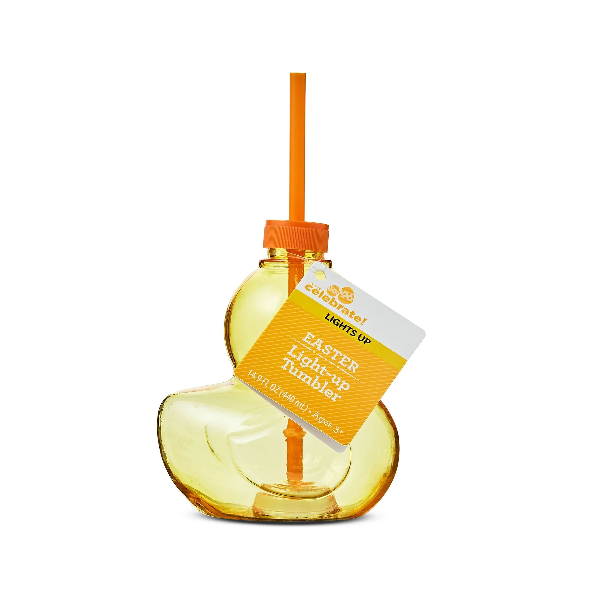 Easter Yellow Duck Light-Up Tumbler with Straw, 14.9 fl oz, by Way To Celebrate | WTWL895XA