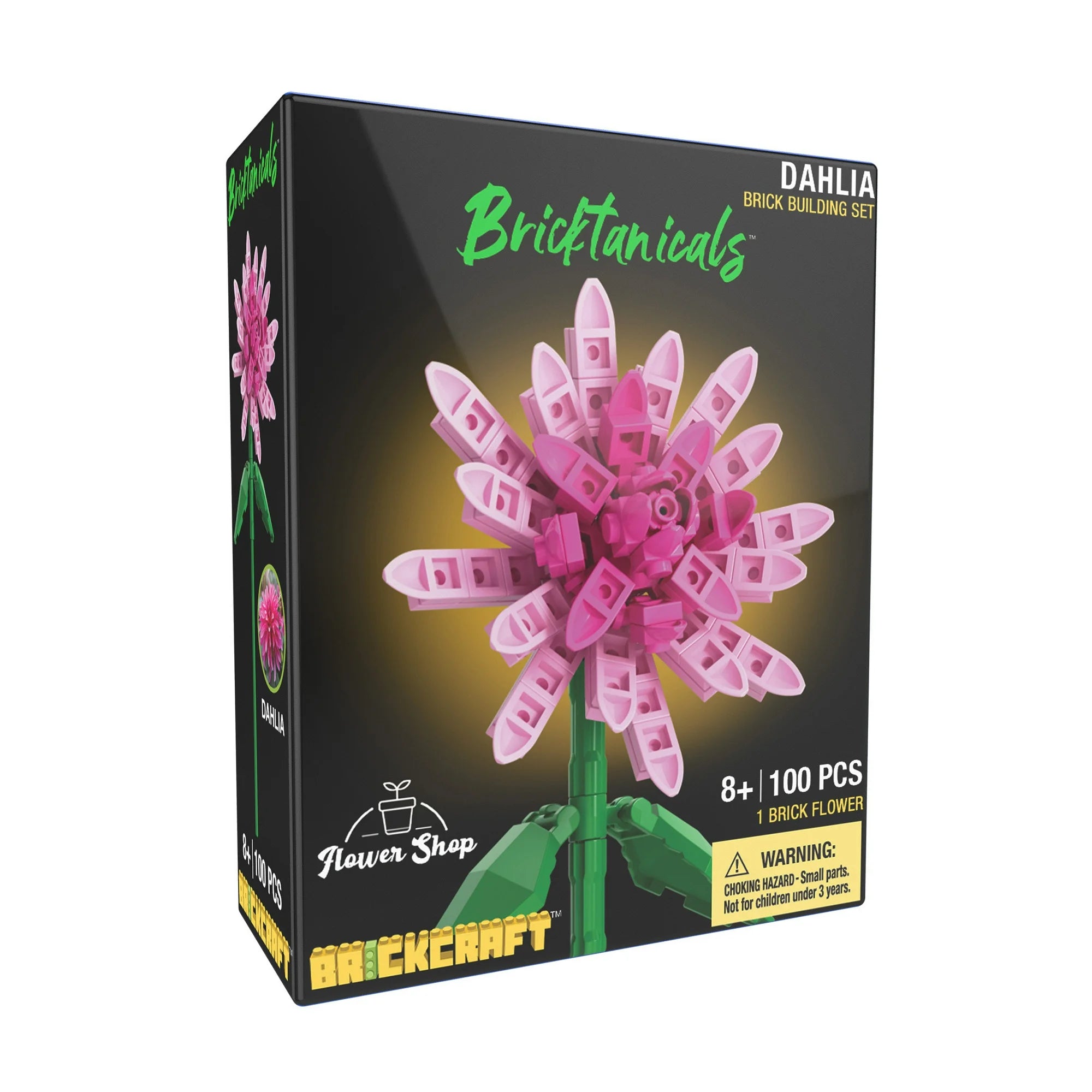 Brickcraft Bricktanicals Dahlia Building Kit (100-Piece Set), Artficial Flower Craft, Gift For Him and Her |  WTWL941XA