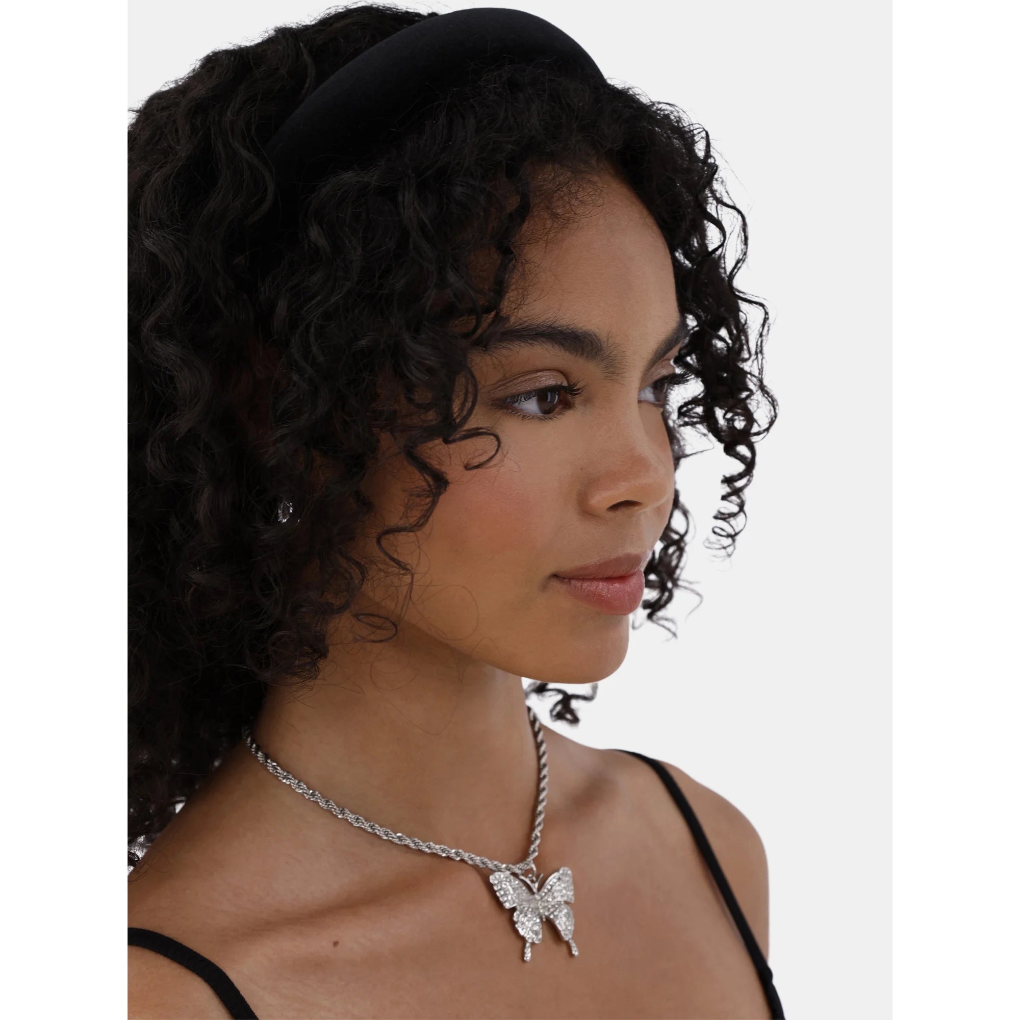 No Boundaries Women's Plaid and Velvet Padded Headbands 2-Pack, Black | WTWL378XA