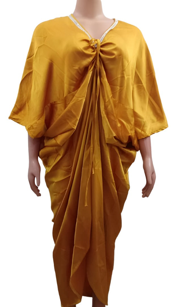 Beautiful Ladies Golden Yellow Gown (Dress) Large, Golden | NBN1a
