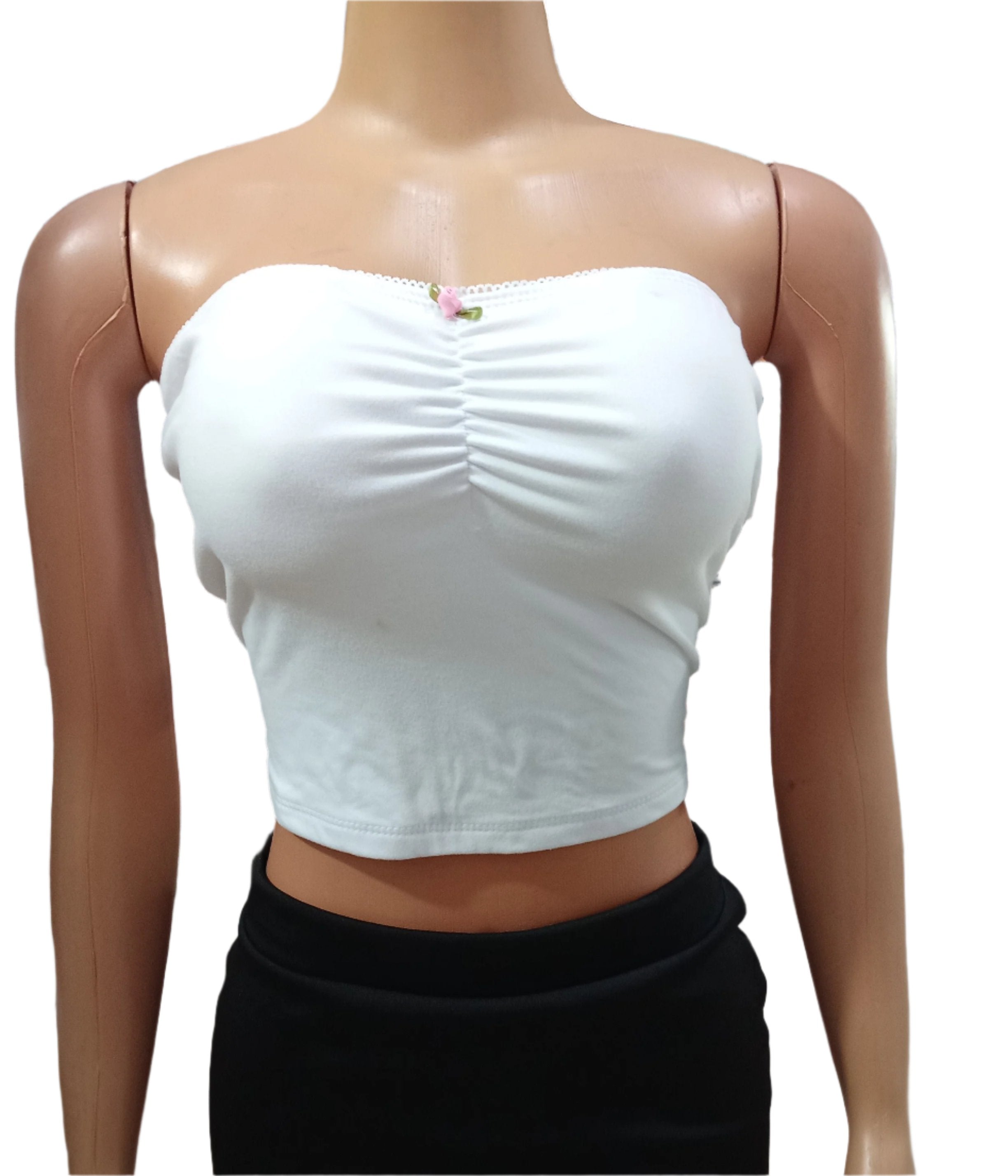 Faded Rose White Tube Tank Top for Ladies | RSSJ27