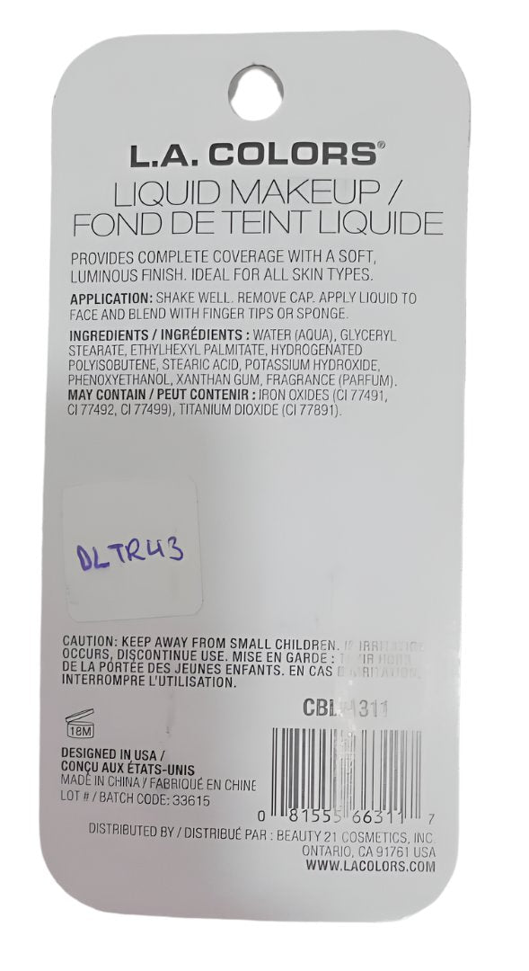 LA Colors Liquid Makeup (True Beige CBLM311) | DLTR43
