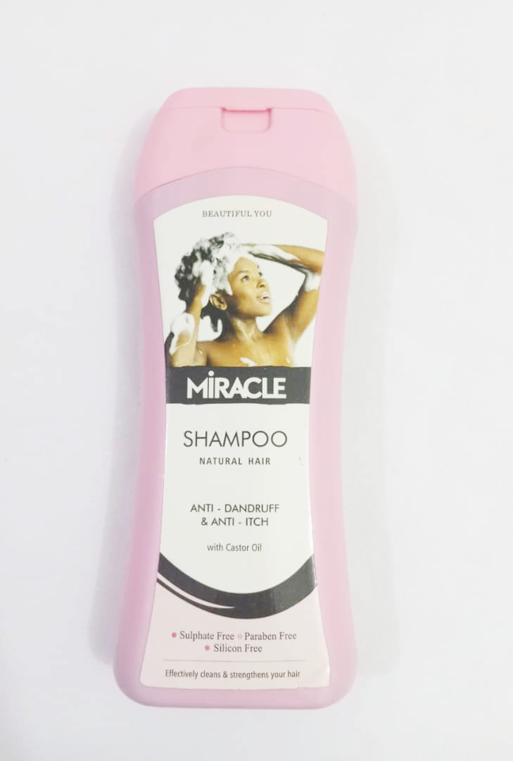 Miracle Shampoo Natural Hair Anti-Dandruff & Anti-Itch with Castor Oil, 400ML | UGM41a