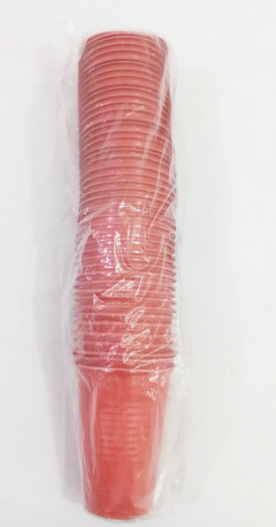 A Roll Of Small Bio Pack Disposable Red Cup 50pieces Per Roll | GMC12a