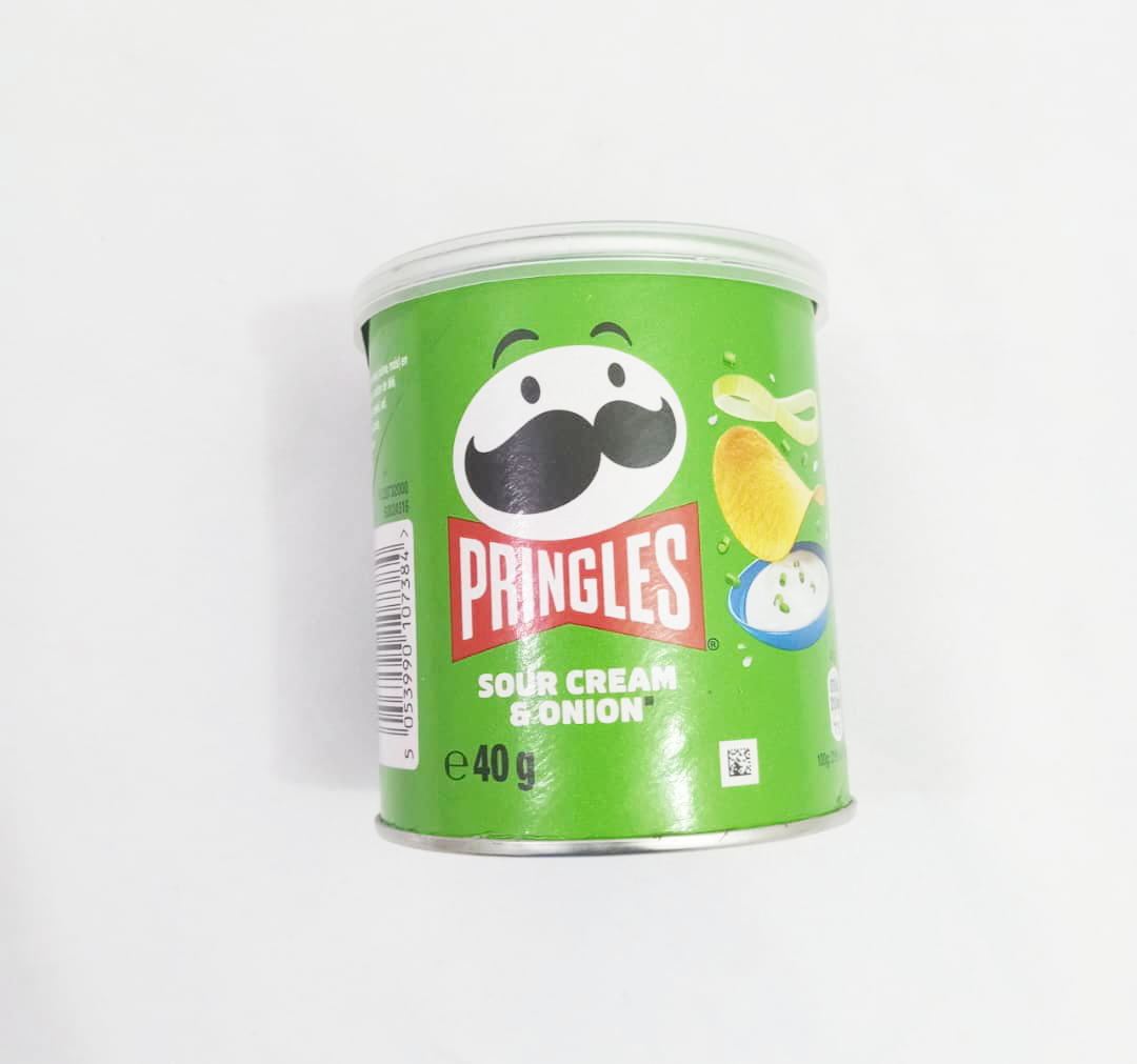 Pringles Sour Cream & Onion Potato Chips, Green, 40g |GMP36c
