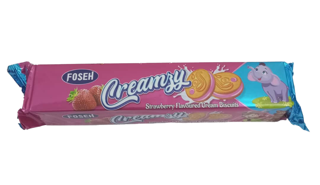 Foseh Creamzy Strawberry Flavoured Cream Biscuits, 150g | GMP13b