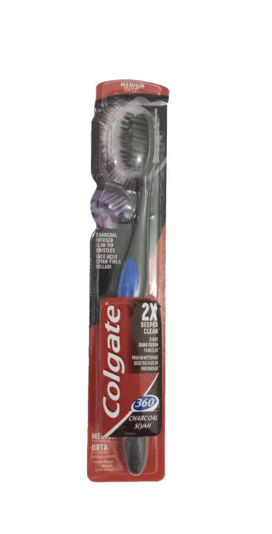 Colgate 2x Deeper Clean Charcoal Sivah Toothbrush, Blue | EVG48c