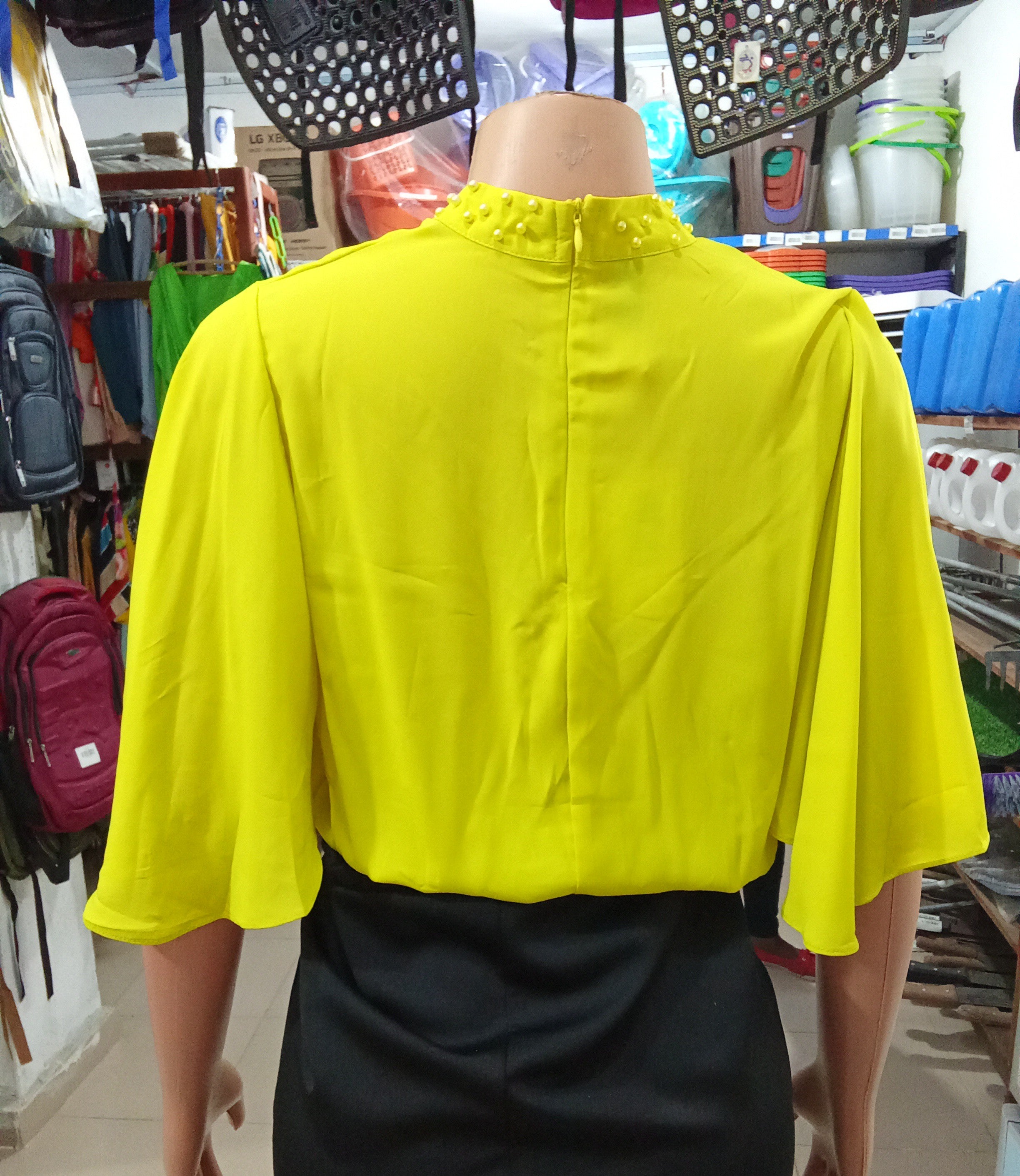 Top Fashion Fancy Seven Fashion Top (Shirt, Blouse) for Ladies Large, Yellowish Green | CYZ5b