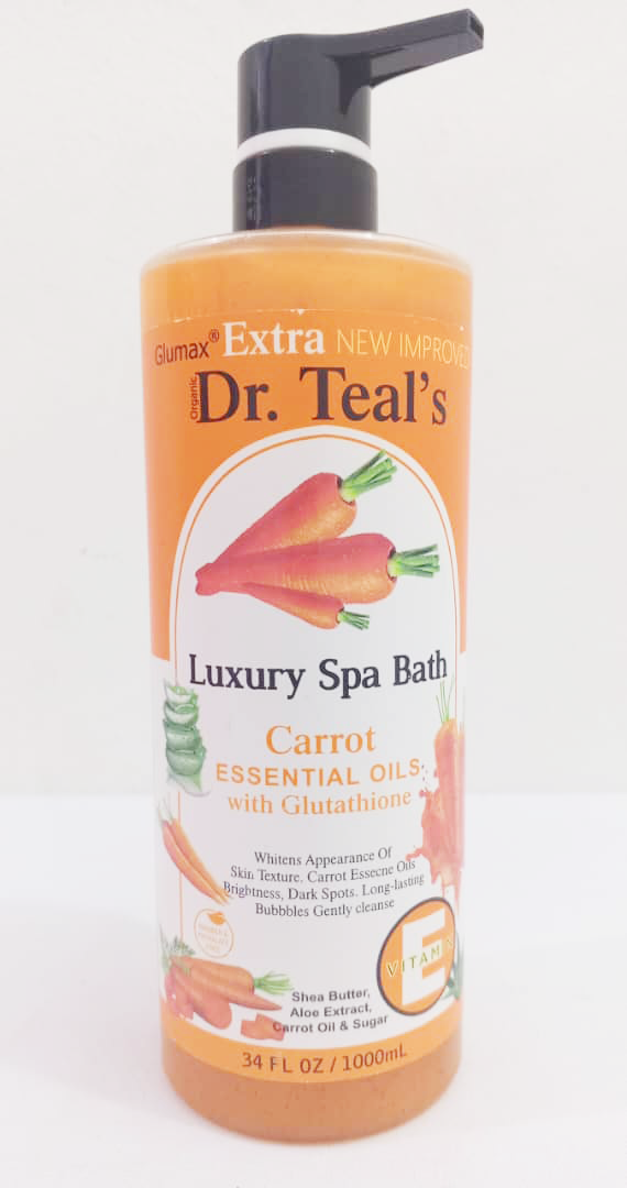 Doctor Teals Foaming Luxury Spa Bath (Carrot Essential Oils With Glutathione) 34fl.OZ, 1000ML | BLM4a