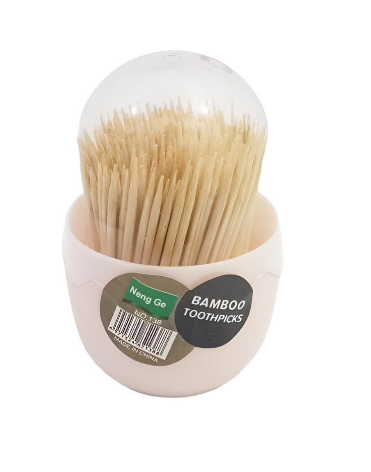 Bamboo Toothpick 138 pieces, Pink | Gmc7a