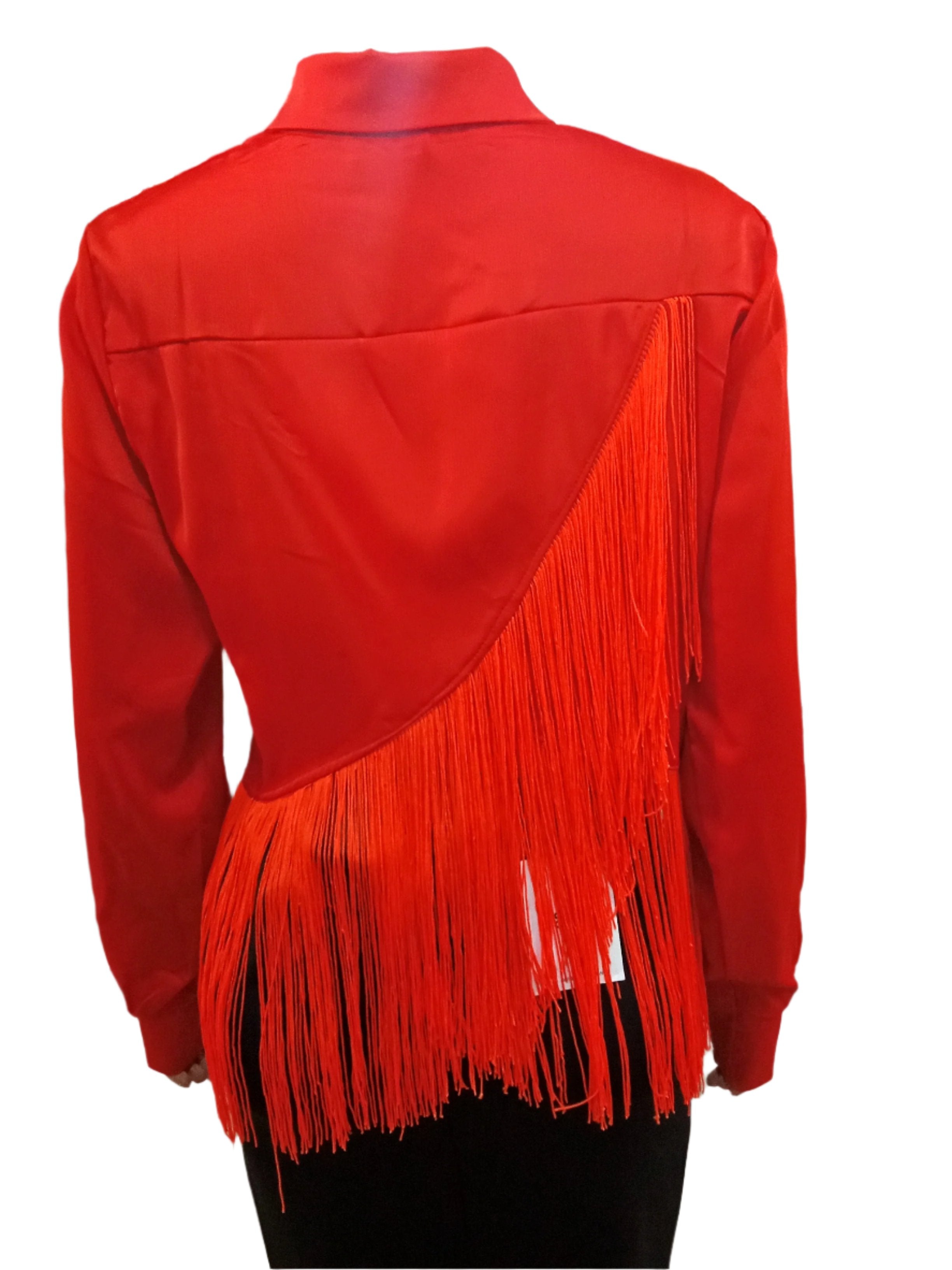 Beautiful Fringe Back Top (Shirt, Blouse) For Ladies 2XL, Orange | MNE1a