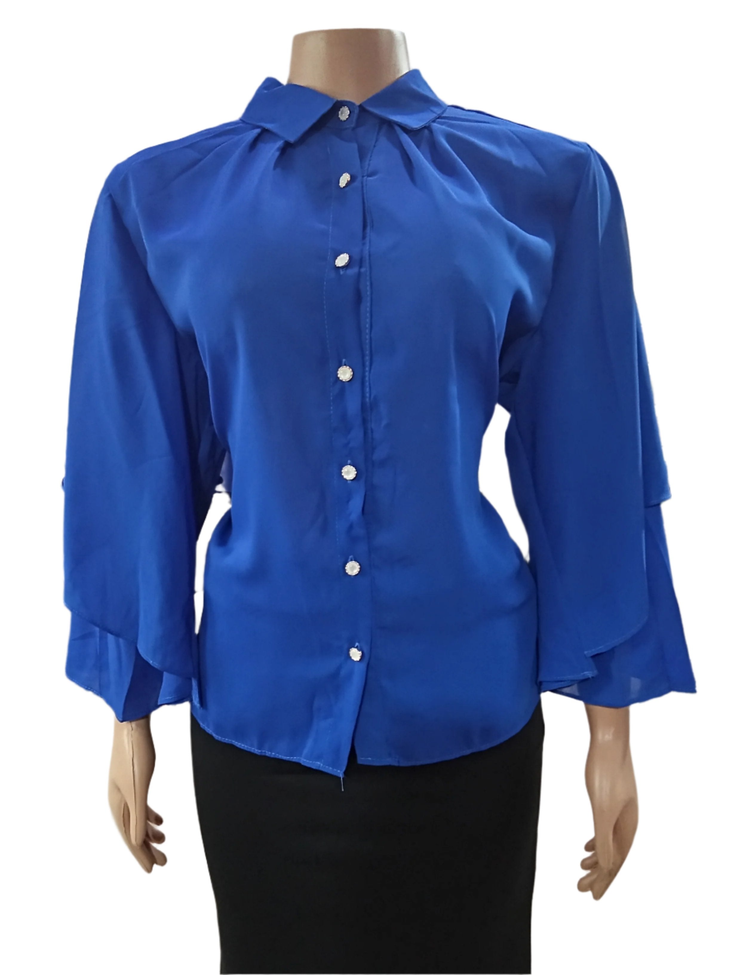 Fancy Designer Seven Fashion Top (Shirt, Blouse) for Ladies 2XL, Blue | CYZ3a