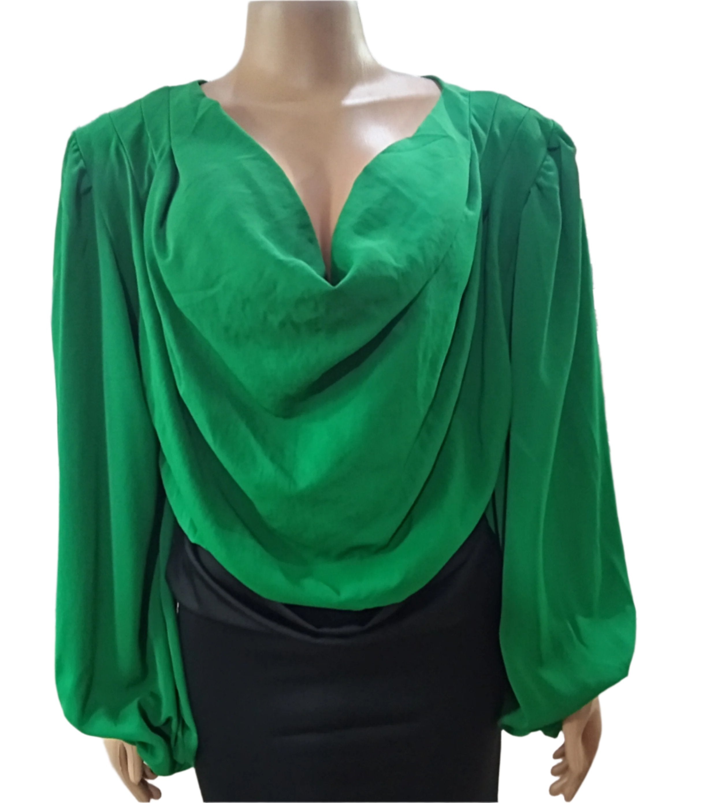 Top Class Seven Fashion Designer Crop Neck Top (Shirt, Blouse) For Ladies XL, Green | CYZ2b