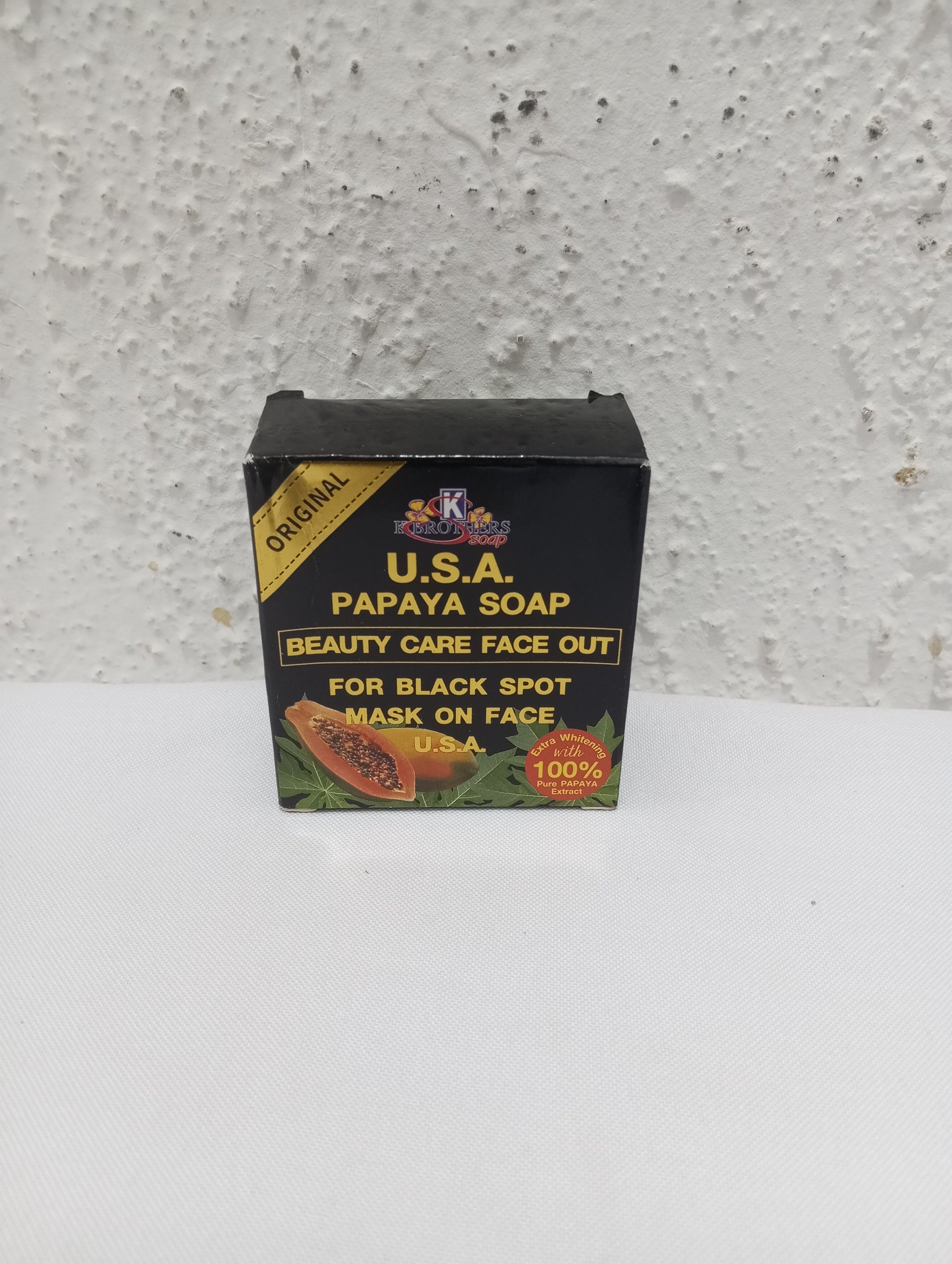 K.Brothers U.S.A Papaya Soap 120g, Black | BSE7a