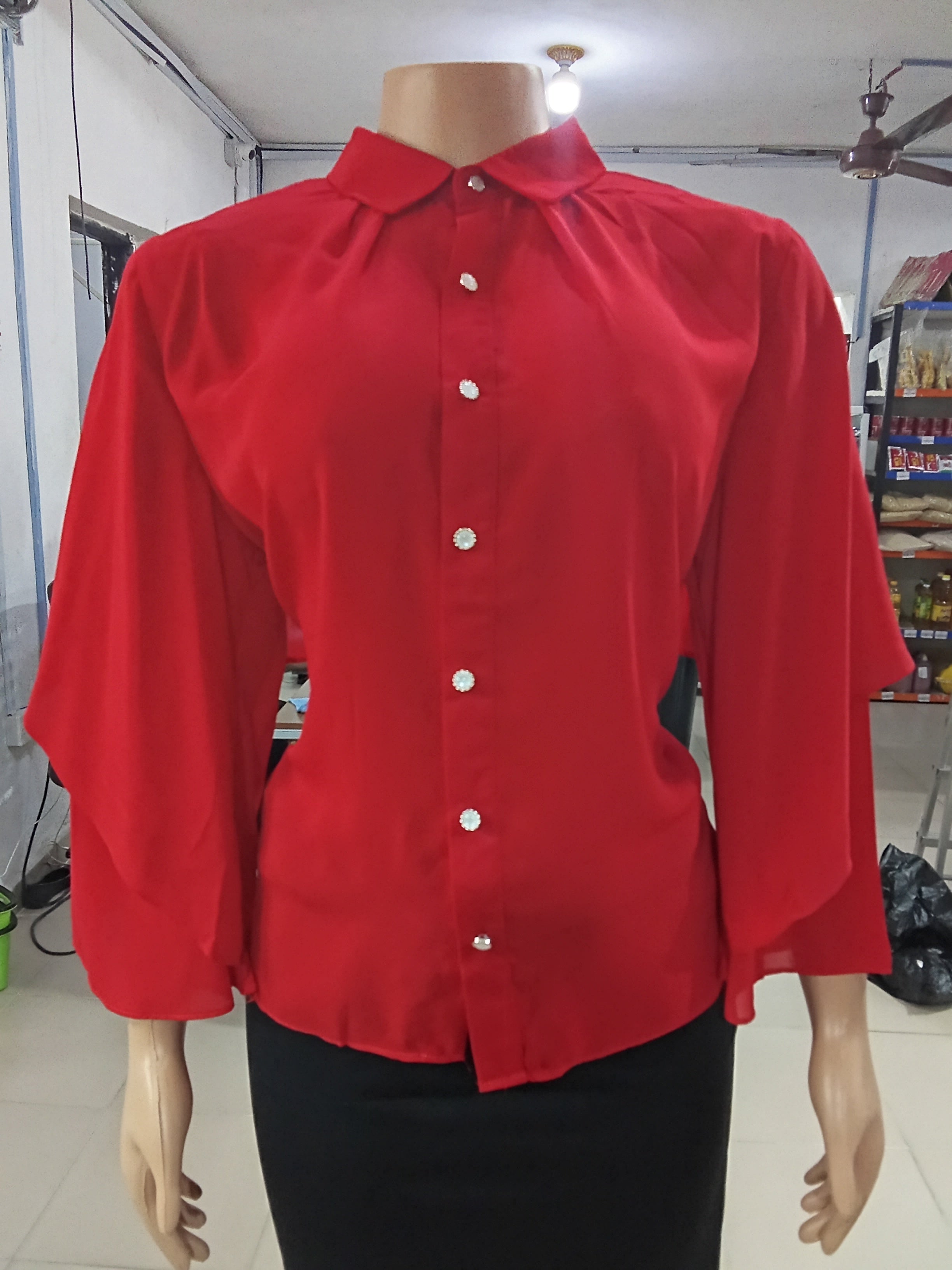 Top Fashion Designer Seven Fashion Top (Shirt, Blouse) for Ladies XL, Red | CYZ3c