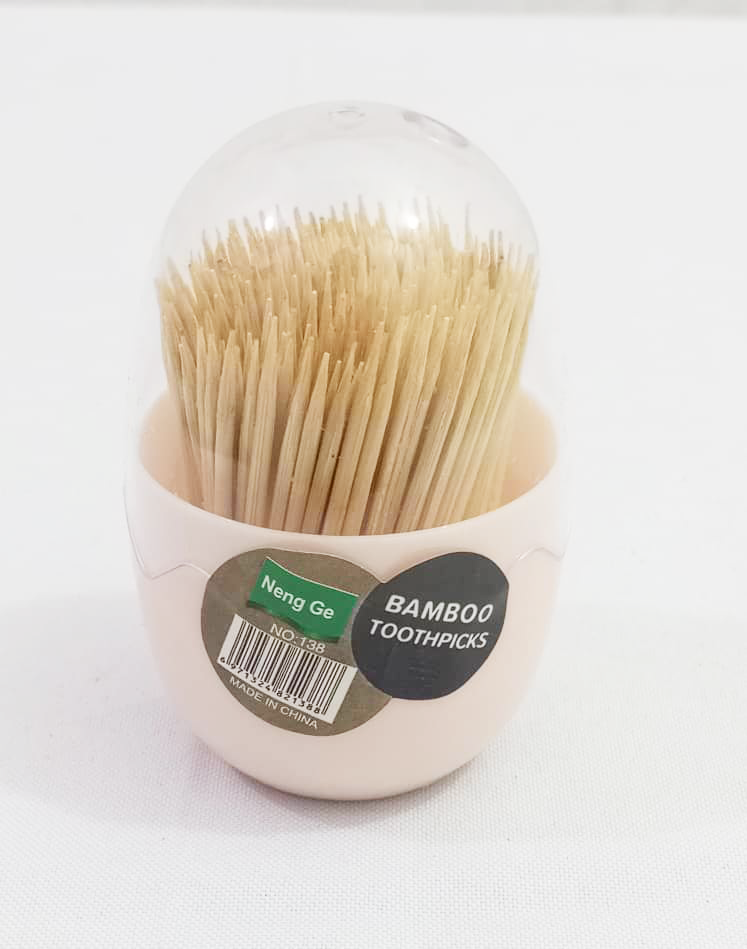 Bamboo Toothpick 138 pieces, Pink | Gmc7a