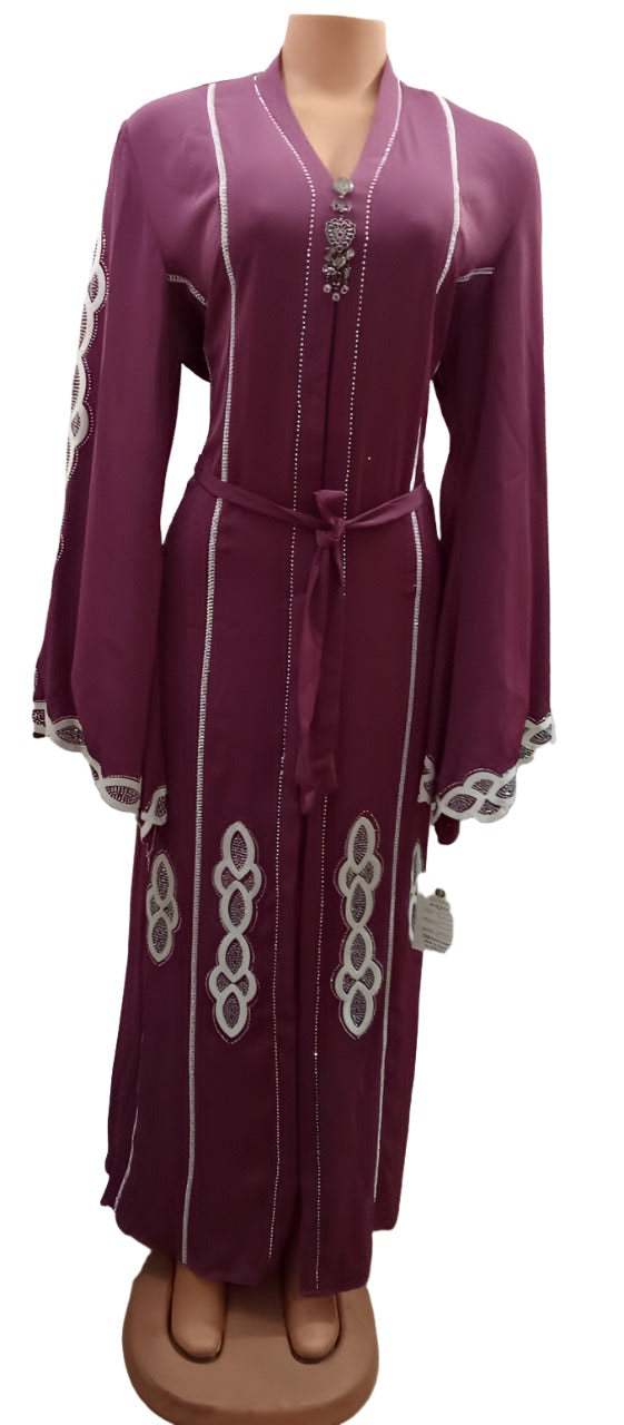 Best Selling SuperiorTurkey Abaya Gown (Dress) 2XL, Light purple | MBE3b