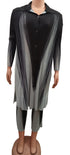 Trendy Turkey Abaya Matching Set (Shirt and Pants) Free size, Black and Blue | MBE4a
