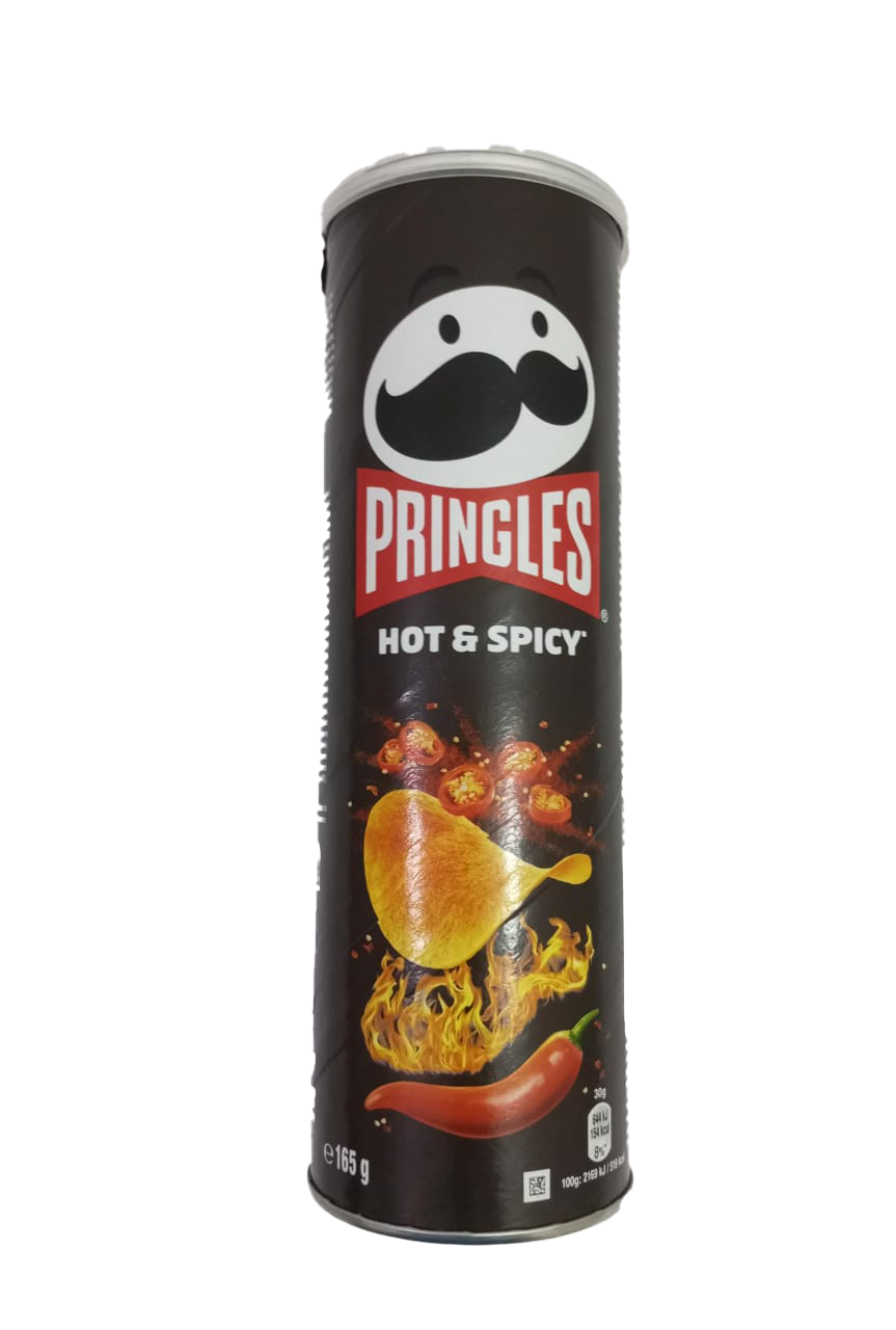 Pringles Hot & Spicy Potato Chips, Black, 165g |GMP35b