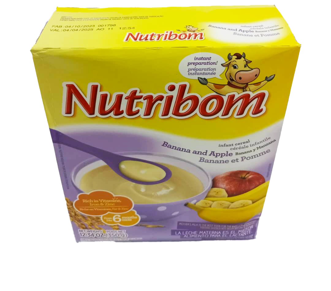 Nutribom Infant Cereal From 6 Months Banana and Apple Flavour, 350g | CWT15a