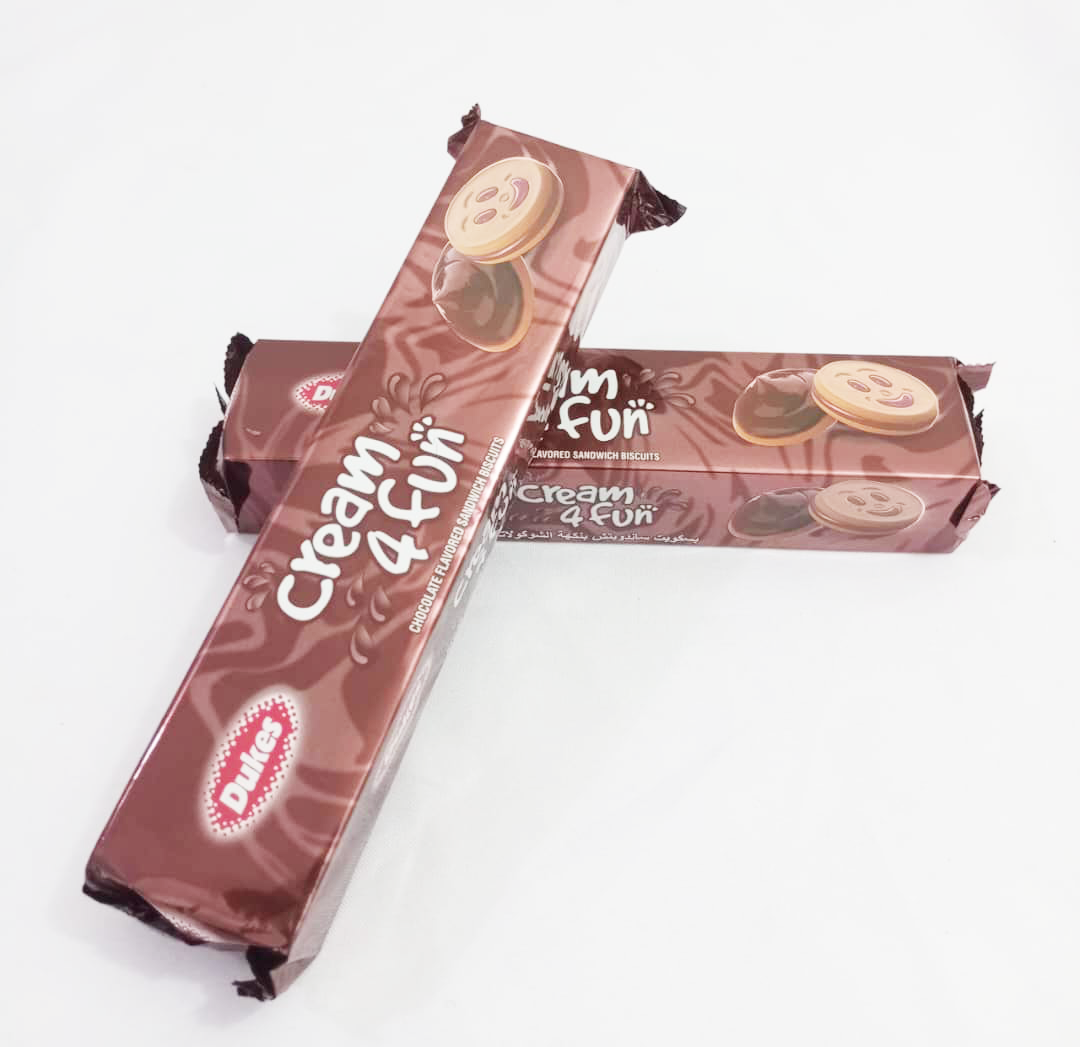 Dukes Cream 4 Fun Chocolate Flavoured Sandwich Biscuits, 150g | GMP12a