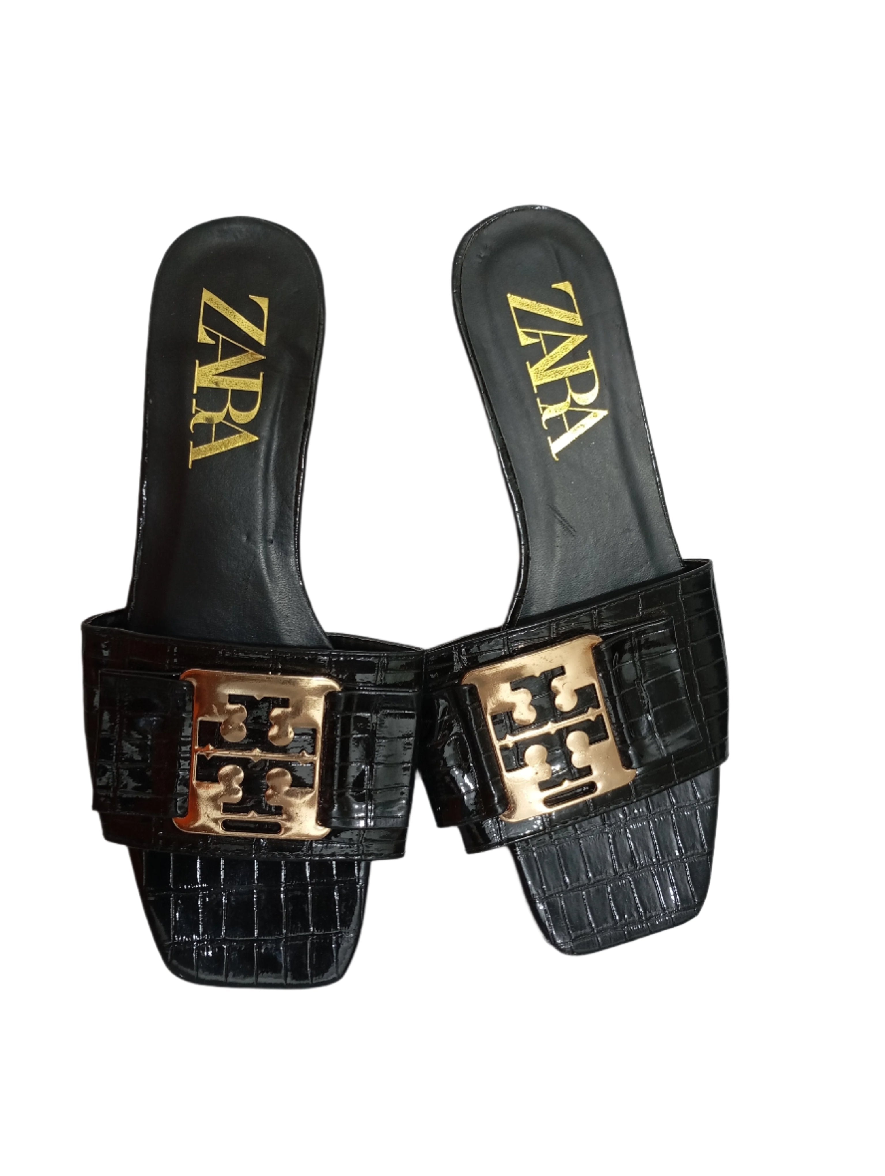 Zara Small Heel Slippers Shoe | DNY2a