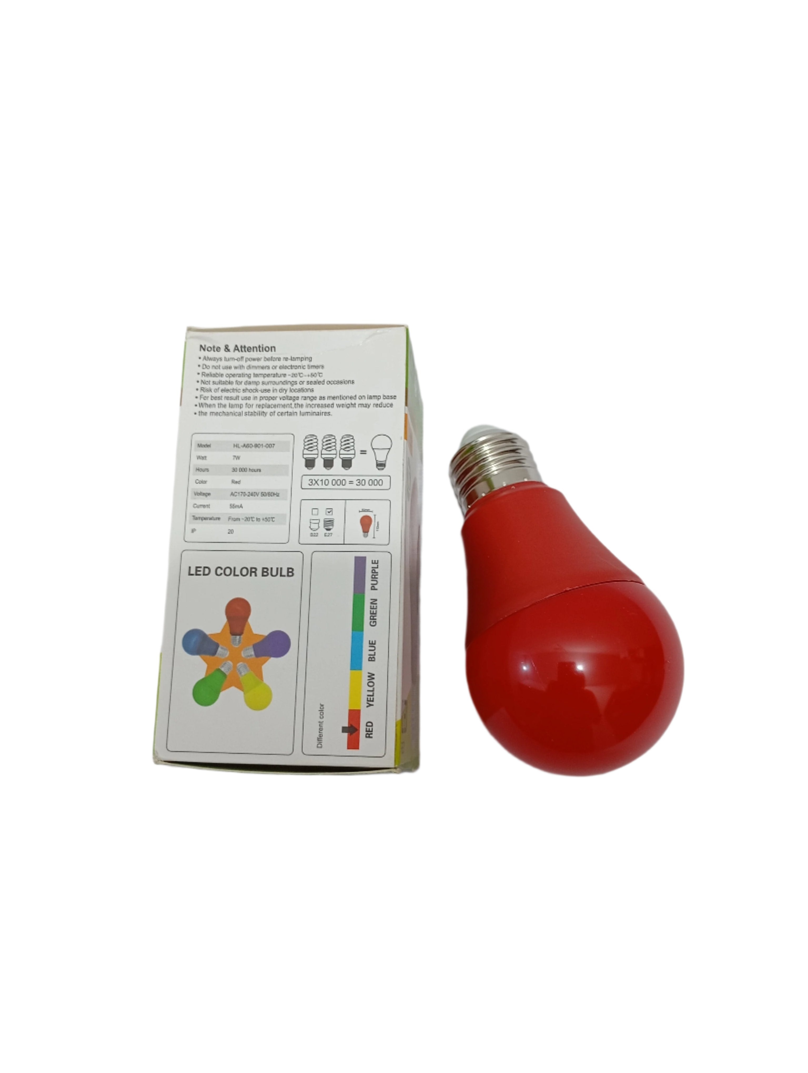 CTorch LED Color Light Bulb 7W Red | CVE2a