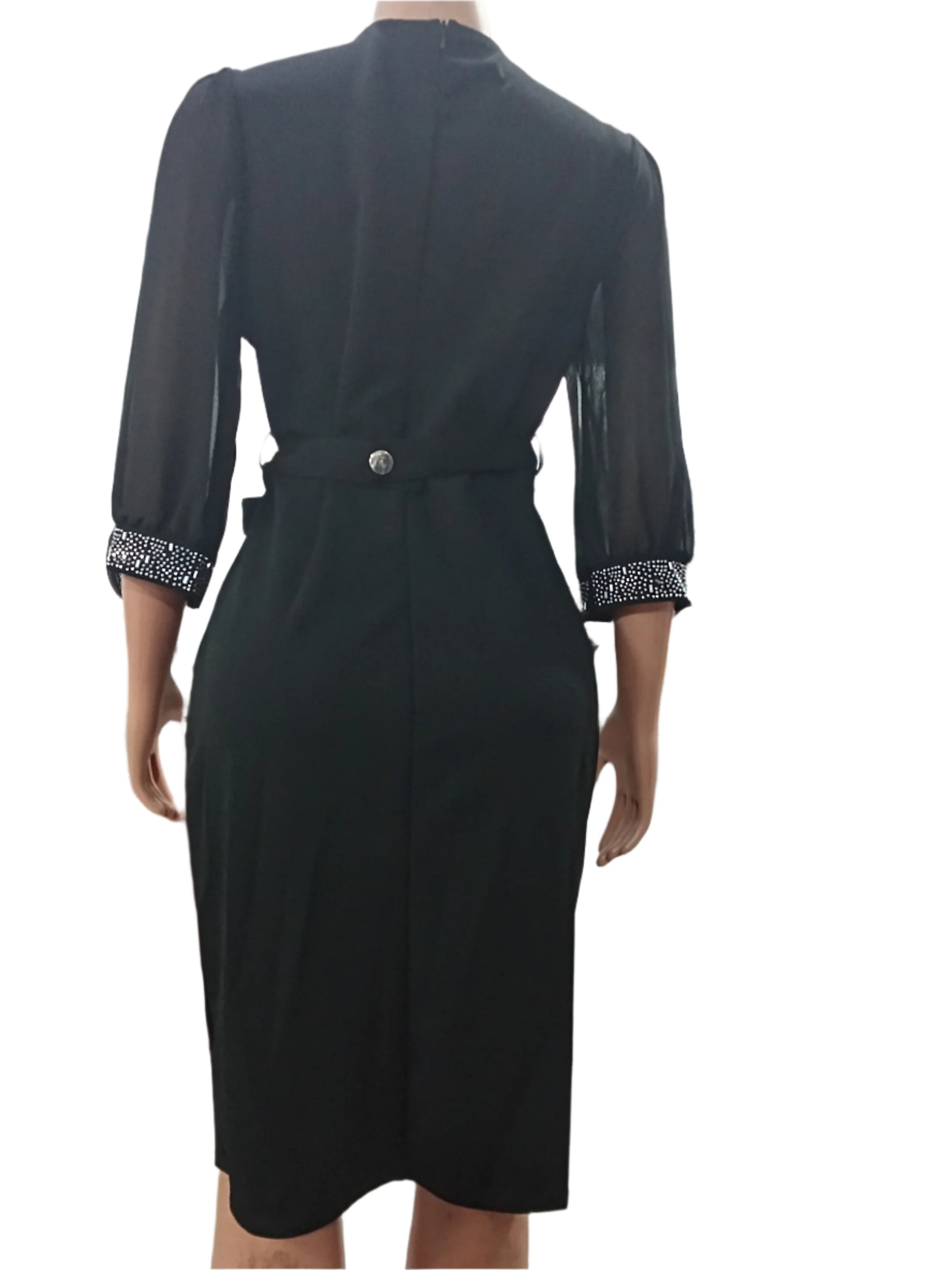 Top Fashion Stone Gown (Dress) for Ladies 3XL, Black | MNE2a