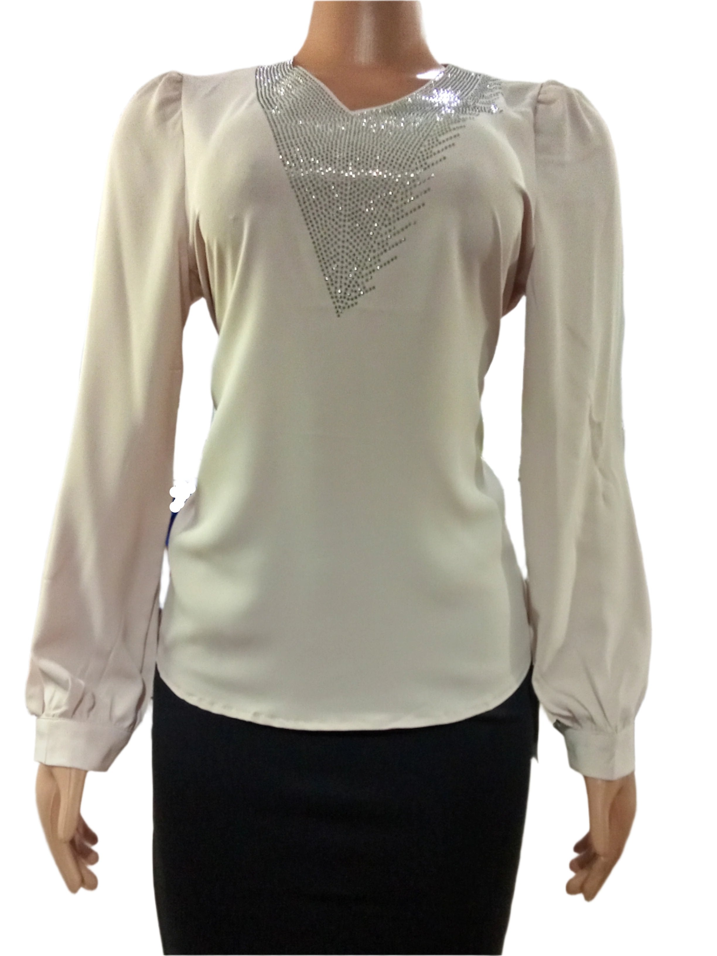 Elegant Modern Classy Top (Shirt, Blouse) for Ladies 2XL, Nude color | MNE7a