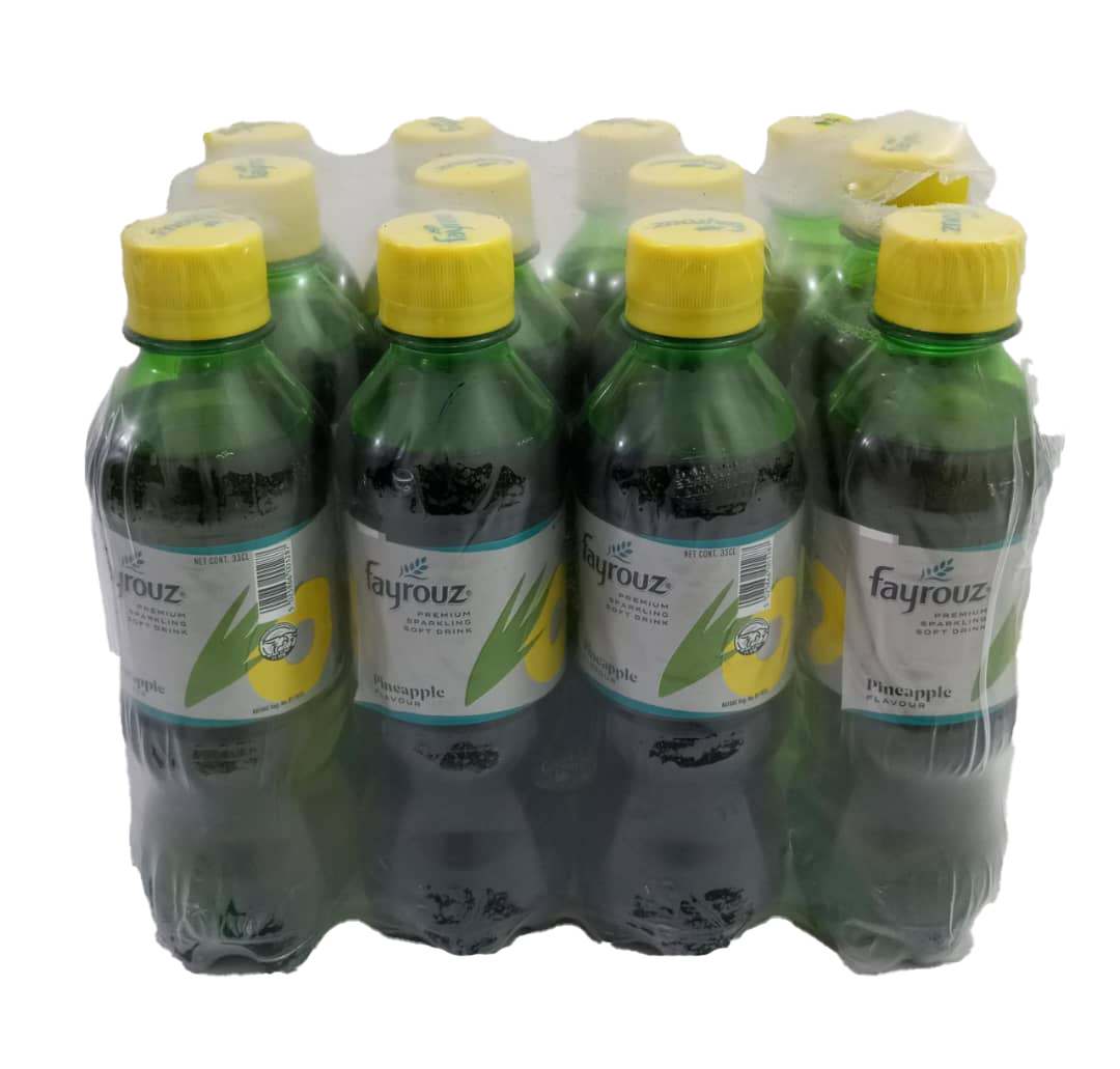 Fayrouz Premium Sparkling Soft Drink Pineapple Flavour, 33CL, Pack of 12 | BCL25a