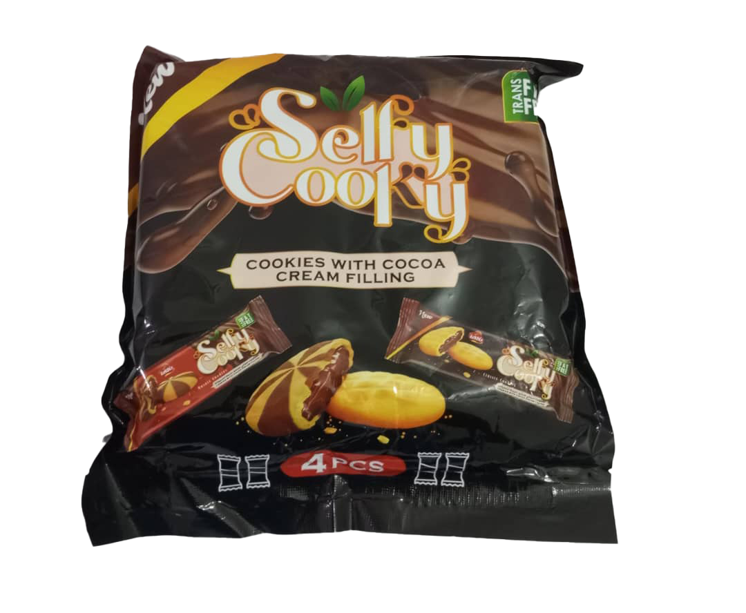 New Selfy Cooky Cookies With Cocoa Cream Filling 4Pieces Per Pack, 100g |GMP21a
