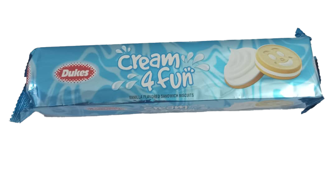 Dukes Cream 4 Fun Vanilla Flavoured Sandwich Biscuits, 150g | GMP12b